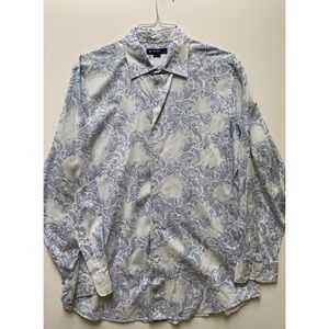 Cremieux Blue Paisley Collared Dress Shirt